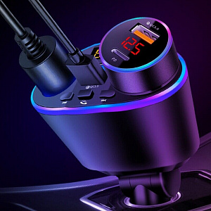 FM-модулятор трансмиттер автомобильный + разветвитель с Bluetooth TDS TS-CAF25